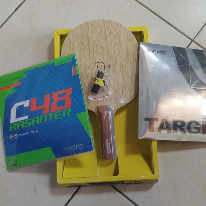 PAKET ANDRO TIMBER 5 DEFEND+KARET BAT BET PINGPONG