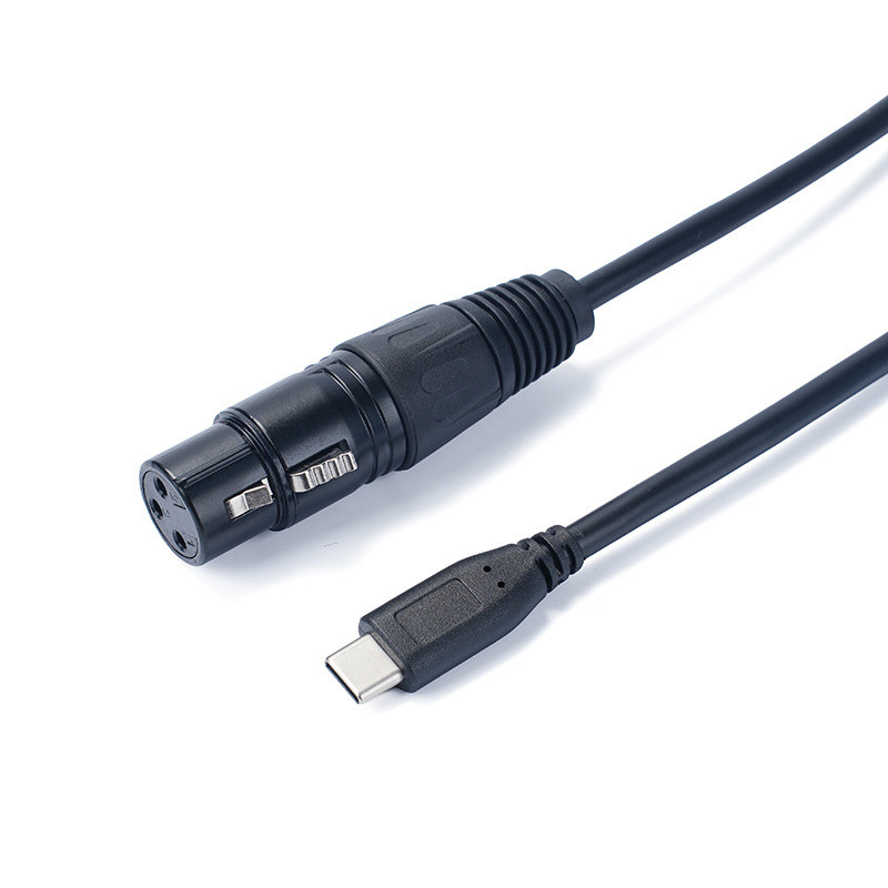 USB Type C To XLR Adapter Type C Male to 3 Pin XLR Female Microphone Cable Cord Connector Computer