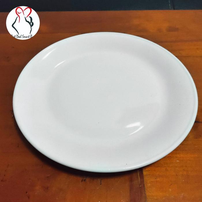 Piring Makan Keramik Ceper Sunbird 10 inch (25,5cm) Putih Polos