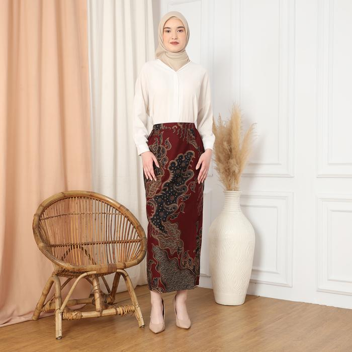 Enzy Batik Rok Batik Ganesha - Maroon