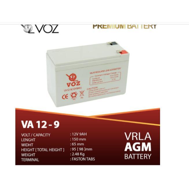 Baterai 12V9Ah, Battery Kering Vrla 12V 9Ah, Voz 12V9Ah, Aki Kering