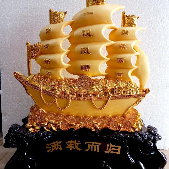 Pajangan Fiber Kapal / Figurine Kapal Resin / Miniature Kapal Fengshui