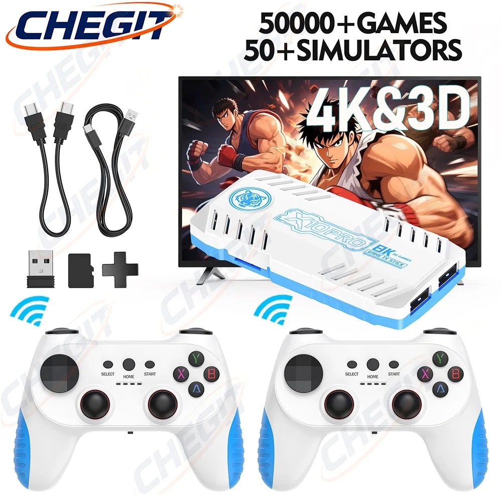 NEW X10 PRO 128G 50000+ GameStick 4K 3D HD TV Video Game Console Games Retro Games With Dual 2.4G