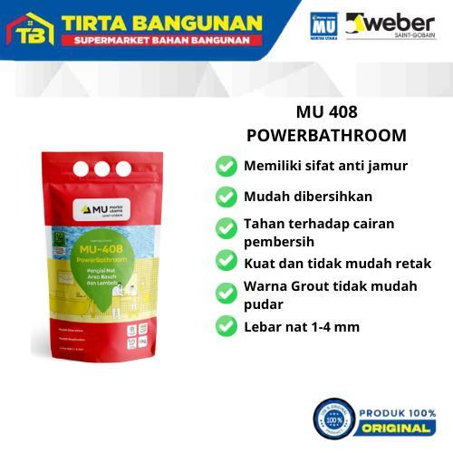 Mu 408 Powerbathroom Mortar Instan Pengisi Keramik Khusus Area Basah & Lembab Semen Pengisi Nat