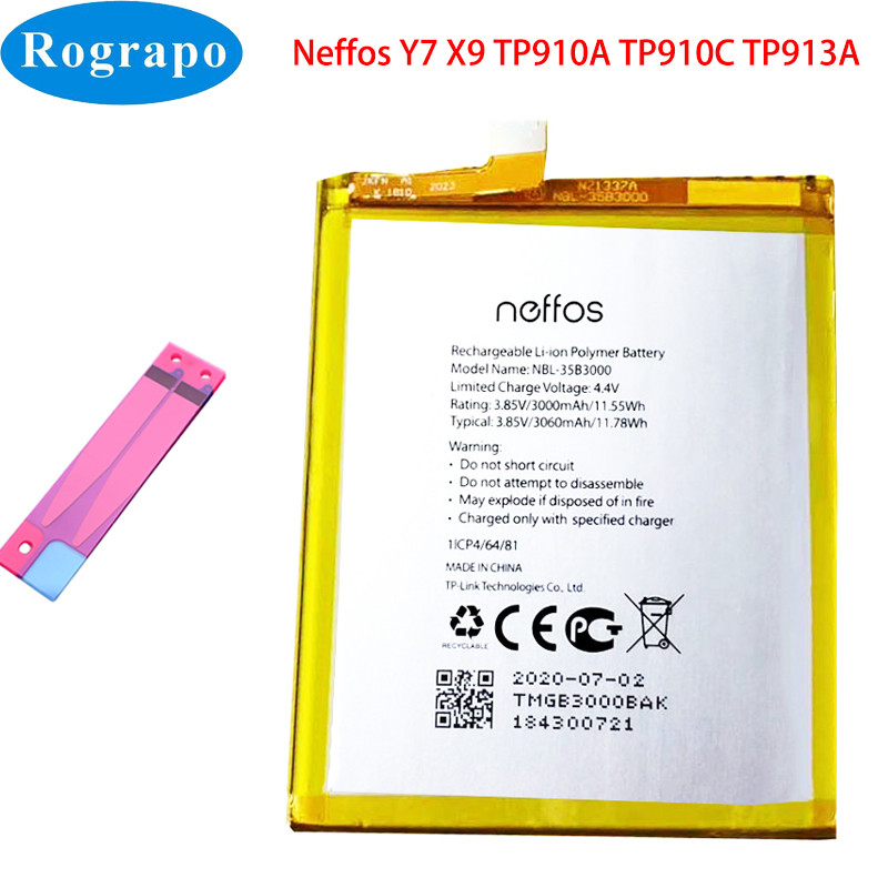 New 3000mAh NBL-35B3000 Original Mobile Phone Battery For TP-LINK Neffos C7 Y7 X9 TP910A TP910C TP91