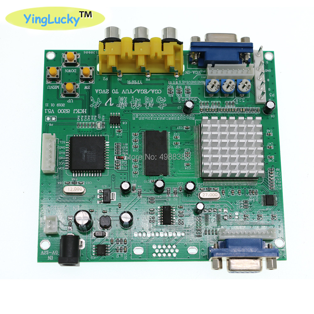 2pcs Arcade Game  RGB TO VGA Converter PCB HD Arcade CGA to VGA Convertor One VGA Output for LCD Mon