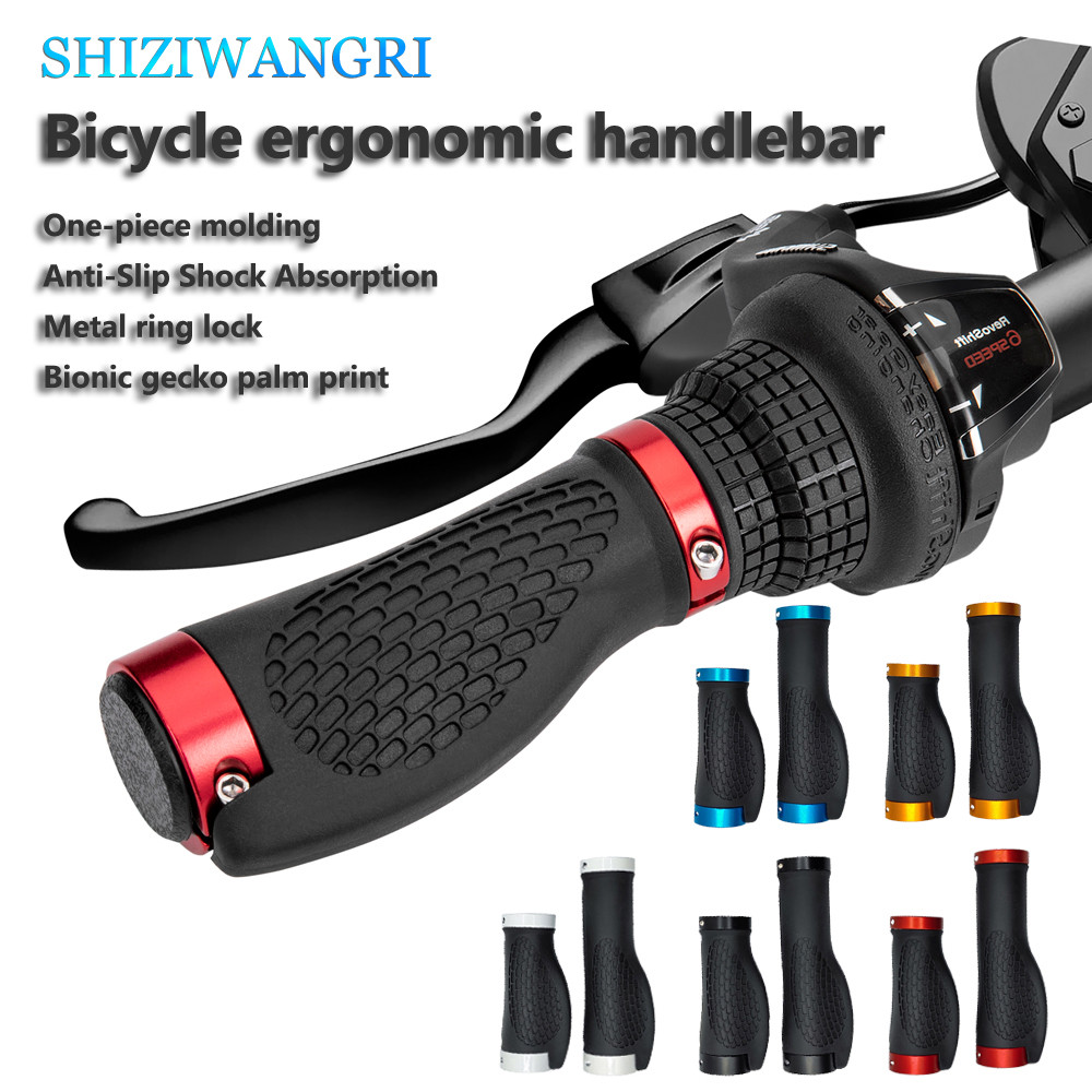 PE Rubber MTB Bike Grips Handlebar Cover Rubber Soft Anti-Skid Bicycle Grip Alloy Lock Bar BMX