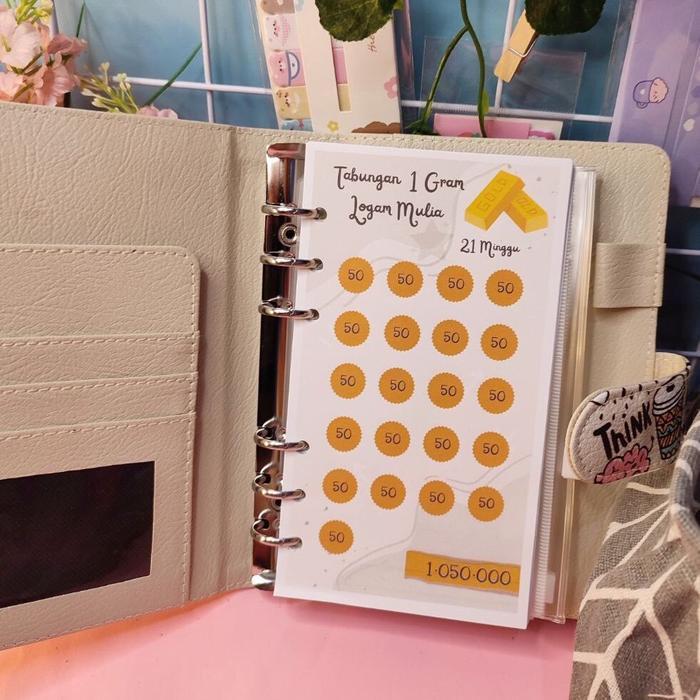Binder 1 Paket A6 Motif Budgeting Keuangan Financial Planner Sinking Funds Notes Notebook Saving