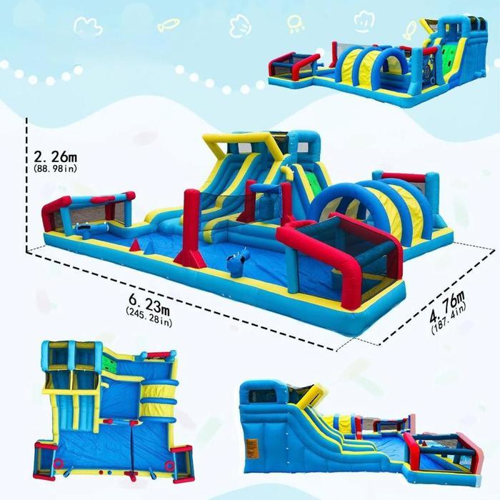 Happy Hop Rumah Istana Balon Inflatable Toys Perosotan Anak Inflatable Bouncer Jumping Bouncy