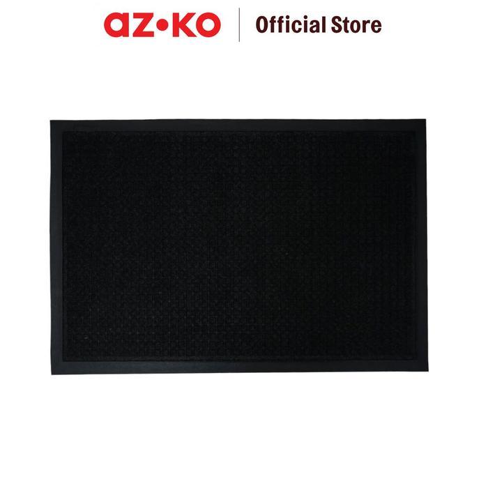 Azko Krisbow 60X90 Cm Keset Pintu Karet Charcoal - Hitam Door Mat Kain Lap Kaki Serbaguna Keset
