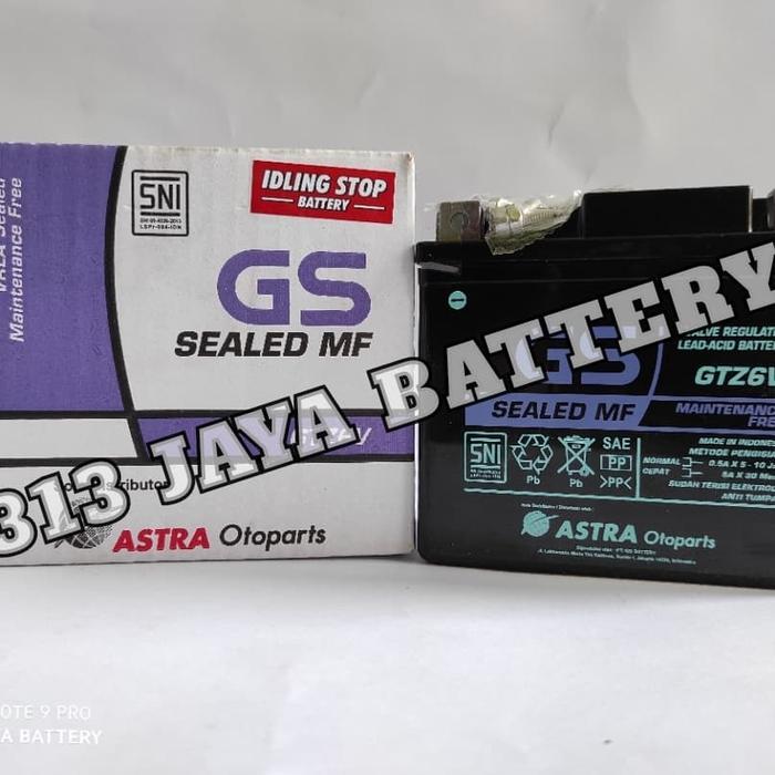 Aki Gs Astra Gtz6V Gsx R/S,Satria Fi,Cbr Facelift,Sonic 150,R15V3,