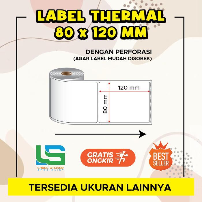 Label Barcode Thermal 80X120 Mm Label Stiker Thermal 80X120 Mm