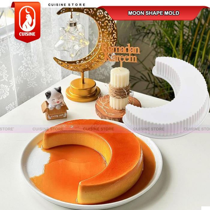 CETAKAN SILIKON KUE PUDING BENTUK BULAN EID MUBARAK RAMADHAN BESAR