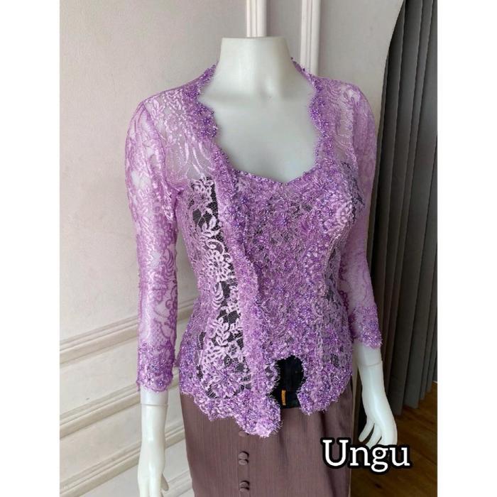 (Kebaya Saja) Payet Naladhipa - Kebaya Bali Jadi Metalik Payet Sabrina Atasan Baju