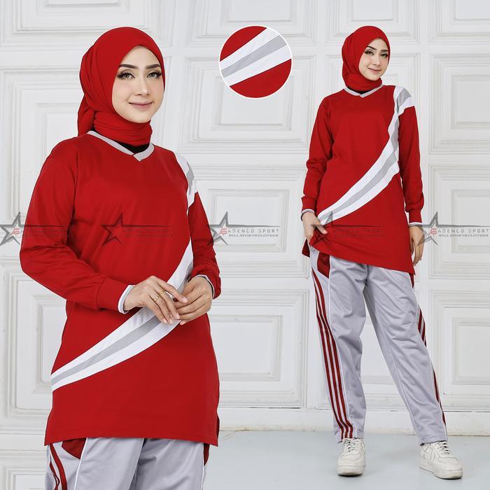 Setelan Baju Olahraga Senam Model Tunic Sport Wanita / Seragam Stelan Kaos Training olahraga Senam