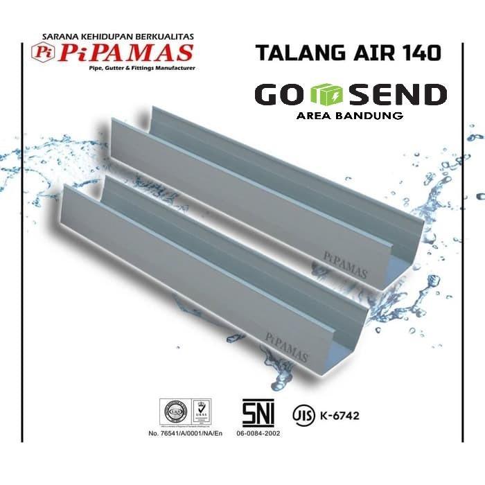 PER 150 CM PIPAMAS TALANG KOTAK PVC ABU TEBAL / TALANG AIR HUJAN