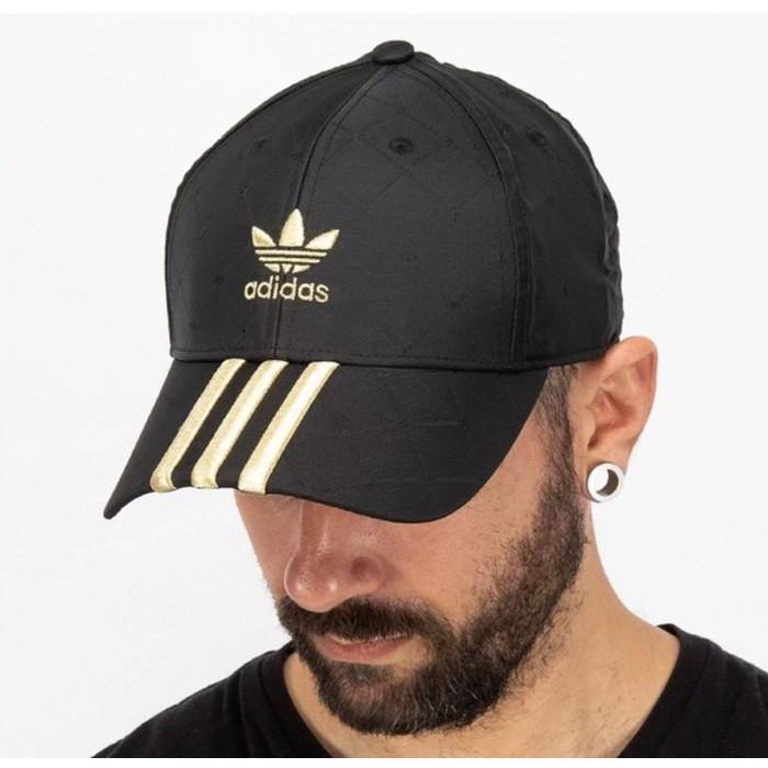Adidas Originals Trefoil 3D Gold Logo Stripes Cap H09043 Topi Original