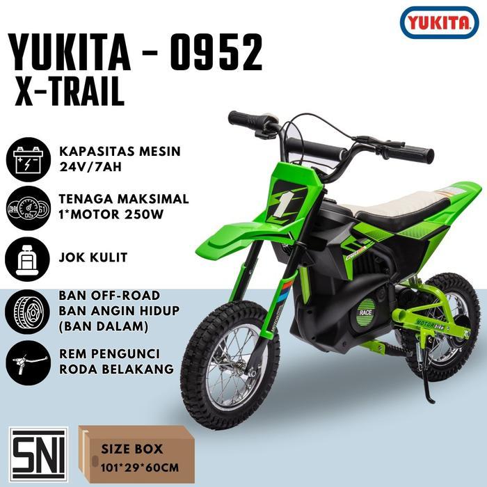 (HARGA PROMO DISKON BESAR) Sepeda Motor Aki Mainan Anak Mini Trail Yukita 0952 X Trail