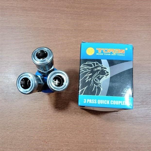 TORA Quick Coupler cabang 3 / Tora Nepel Kompresor 3 cabang