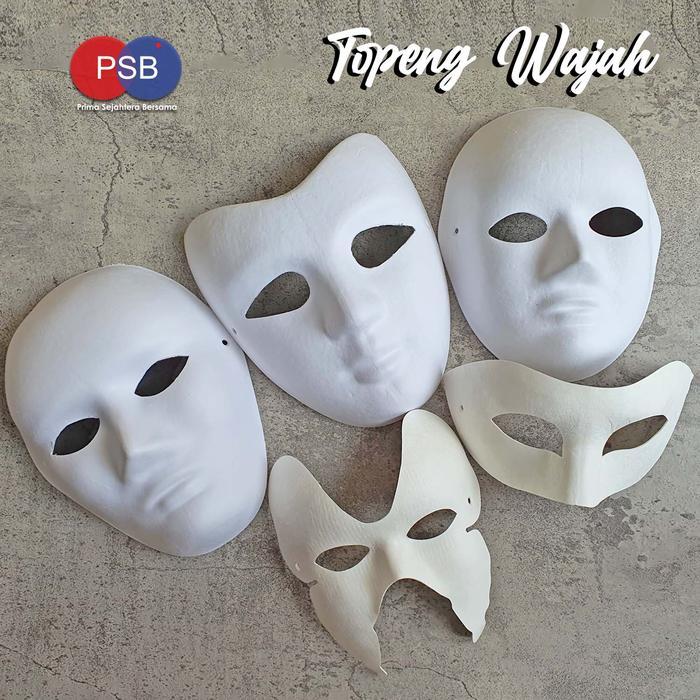 Topeng Lukis Wajah Polos / Topeng Karakter / Topeng Polos / Face Mask