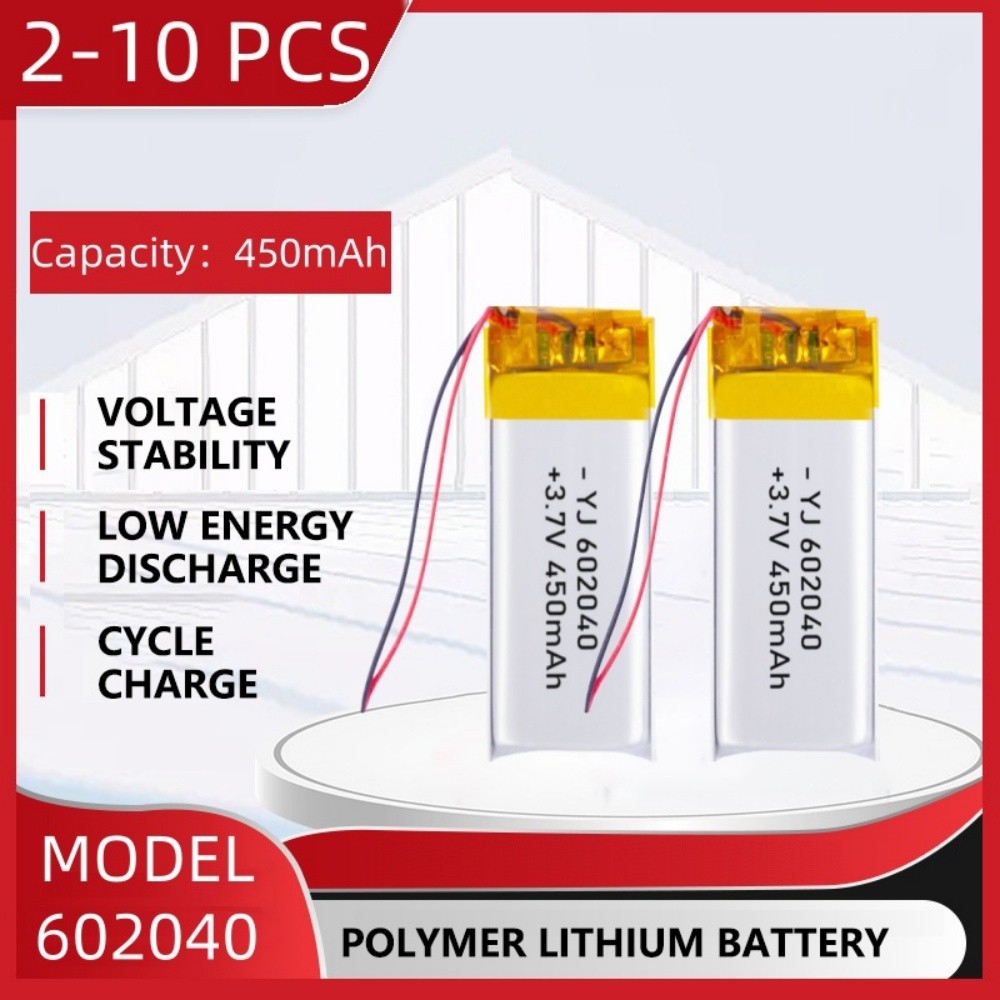 3.7V 450Mah Polymer Lithium Lipo Rechargeable Battery 602040 For Bluetooth Headset, Beauty