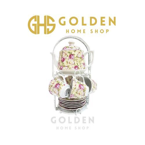GHS - Tea Set Vicenza Motif Gemini, Eternity, Melati, Ayana, Padi, Lily Teko Cangkir Keramik Vicenza