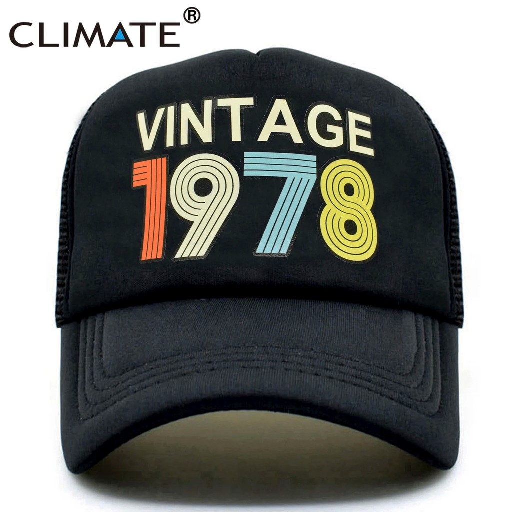 Climate 1978 Vintage Cap Vintage 1978 Trucker Cap Men 40Th Thday Gift Baseball Ca Black Cool Trucker