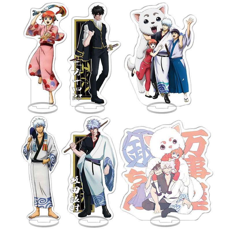 Gintama Anime Sakata Gintoki Shimura Shinpachi Kagura Acrylic Standing Sign Cartoon Hijikata