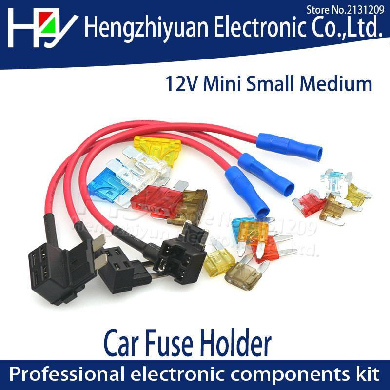 Tap Adapter With 10A Micro Standard Atm Blade Fuse 12V Small Medium Size Car Fuse Holder