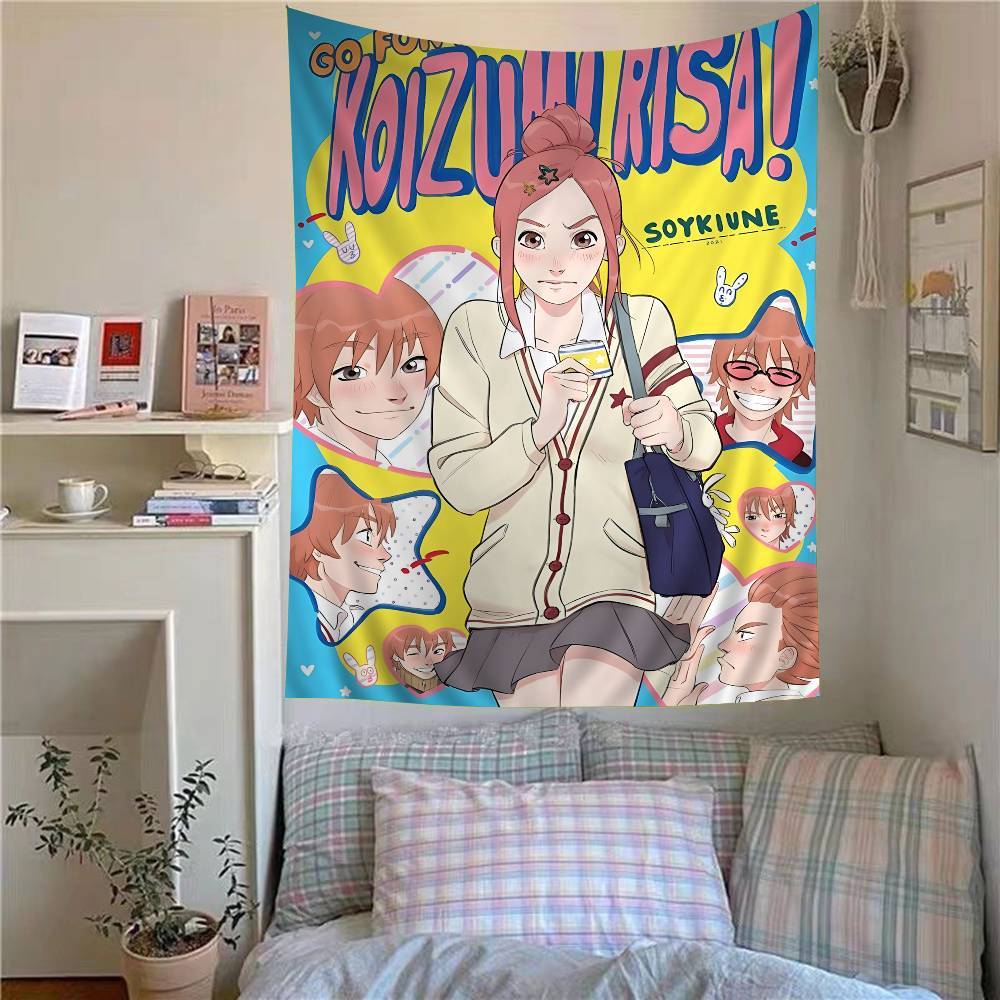 Classic Anime L-Lovely Complex Colorful Tapestry Wall Hanging Cheap Hippie Wall Hanging Bohemian