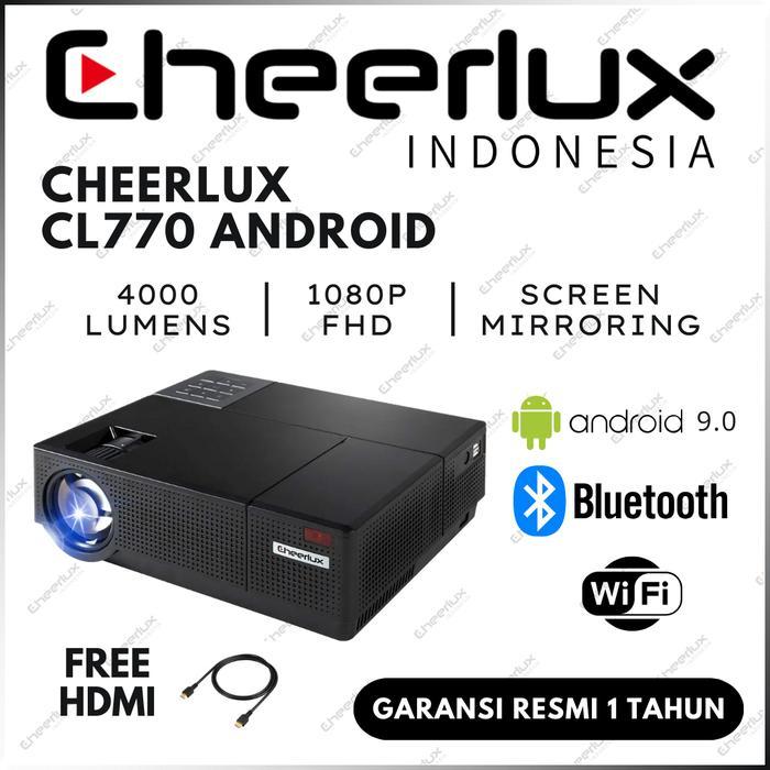 Proyektor Cheerlux Cl770 Android 4000 Lumens Projector Full HD 1080P Projector Cheerlux CL770