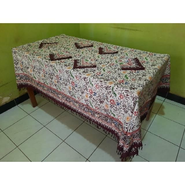 Taplak Meja Makan Batik Cuiri Besar Kursi 6