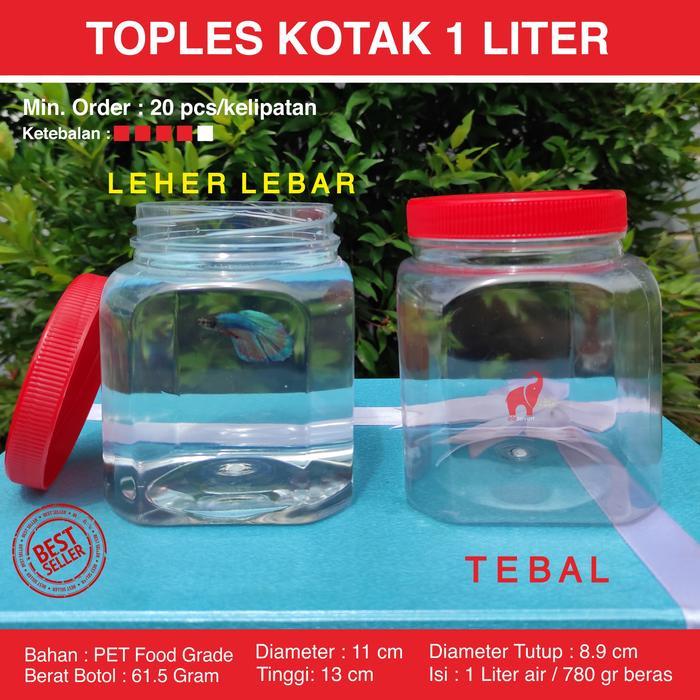 Toples Plastik Kotak Ikan Cupang 1 Liter Tebal