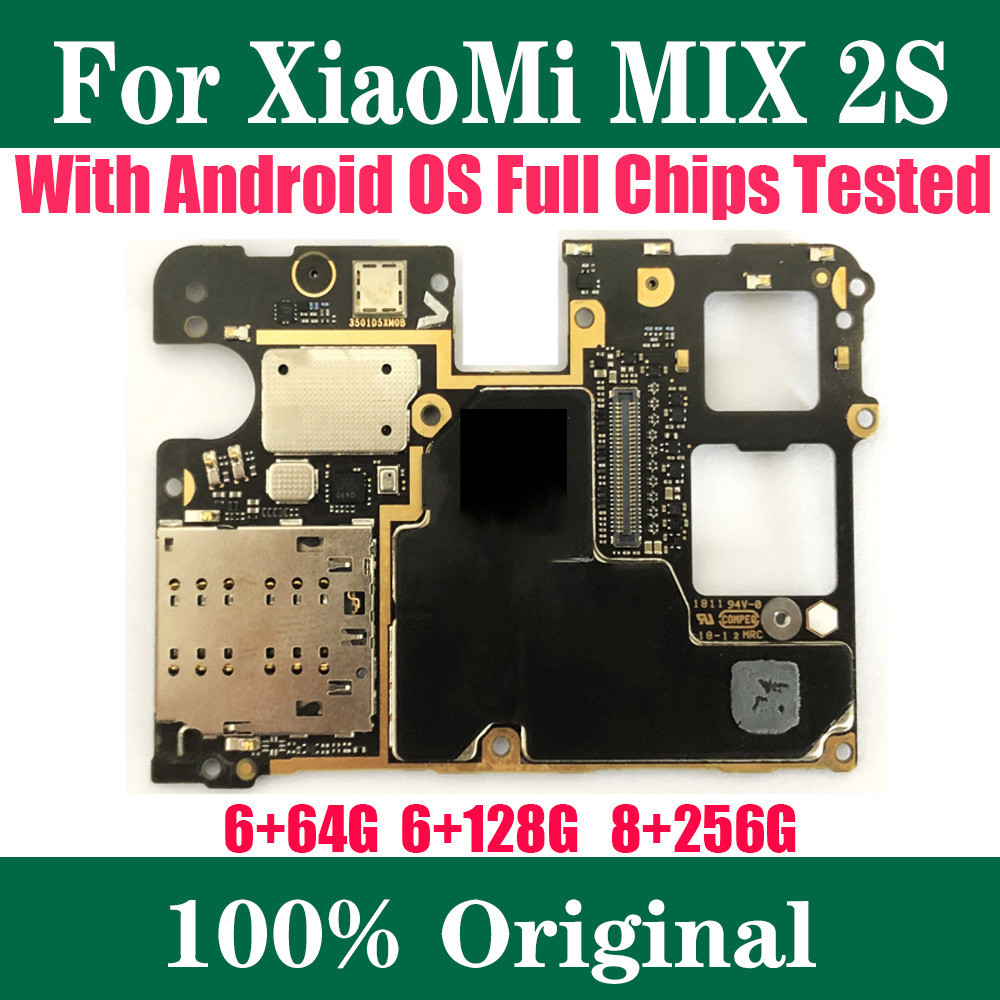 Unlocked Good Working Main Board Logic Board Motherboard With Chi Circuits Flex Cable For Mi Mix 2S