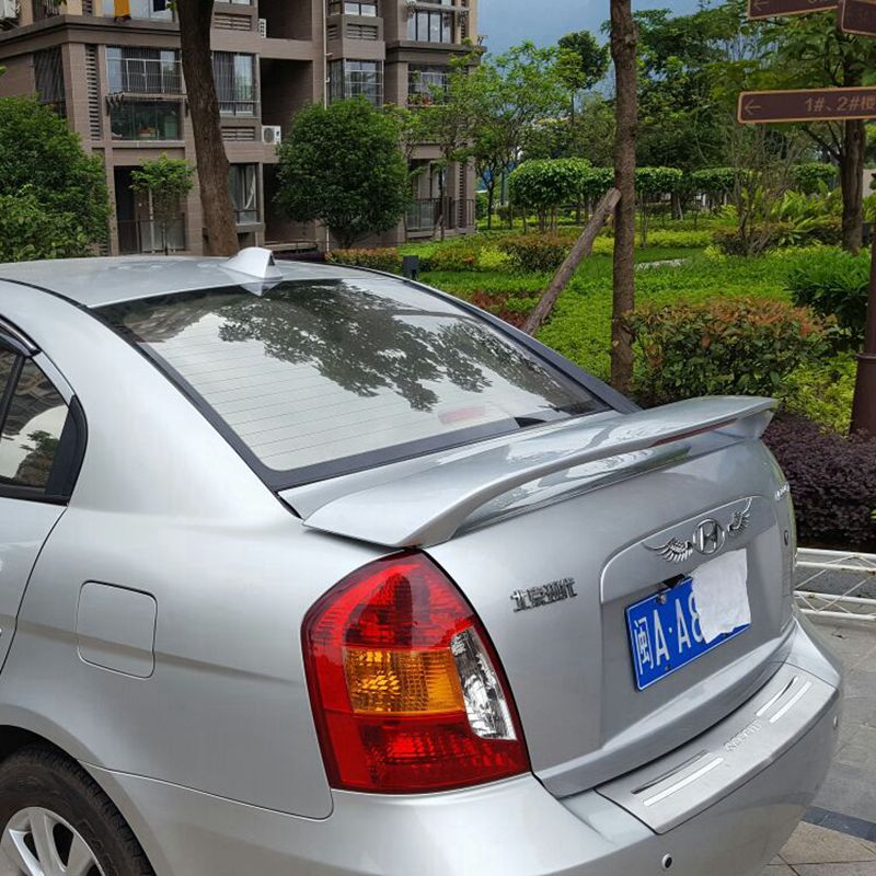 For Hyundai Accent Spoiler Abs Material Car Rear Wing Primer Color Rear Spoiler 2008-2013 Rear Wing