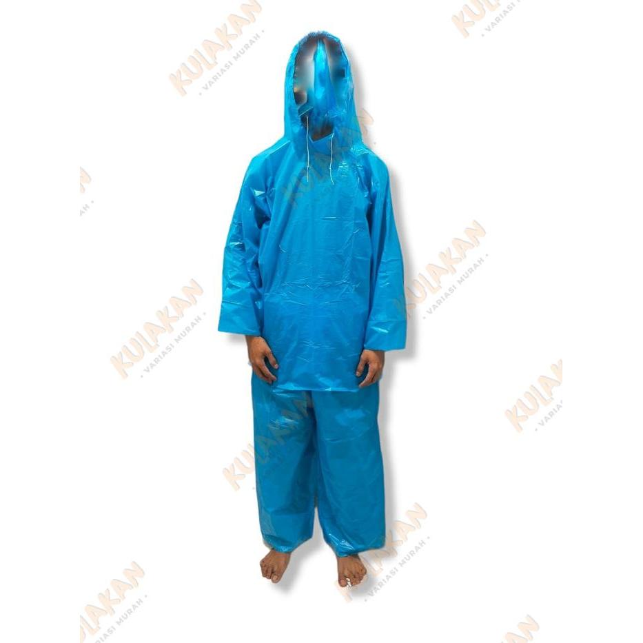 "New" Jas Hujan Setelan Plastik HDPE Jaket Celana Baby Boss Tebal Murah