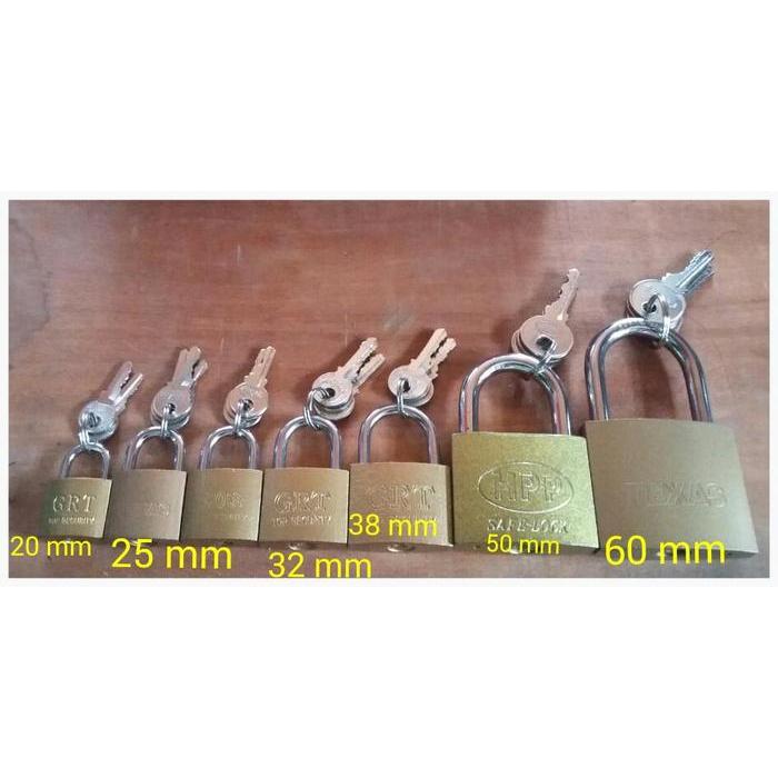 "New" Gembok kecil kuning untuk tas / Kunci koper ukuran 20 mm