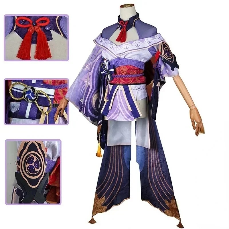 RAIDEN SHOGUN COSPLAY COSTUME BAAL OUTFITS RAIDEN MEI FULL SET DRESS HEADWEAR FOR ANIME EXPO