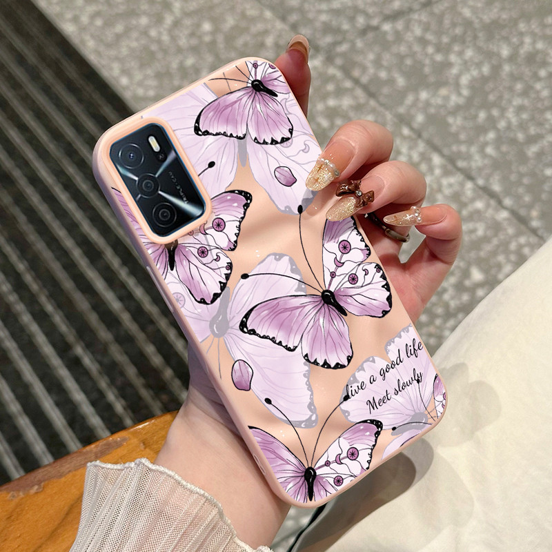 Casing Hp Untuk OPPO A16 OPPO A16s OPPO A54s Case Kupu-kupu cat air Shockproof pelindung Kesing sili