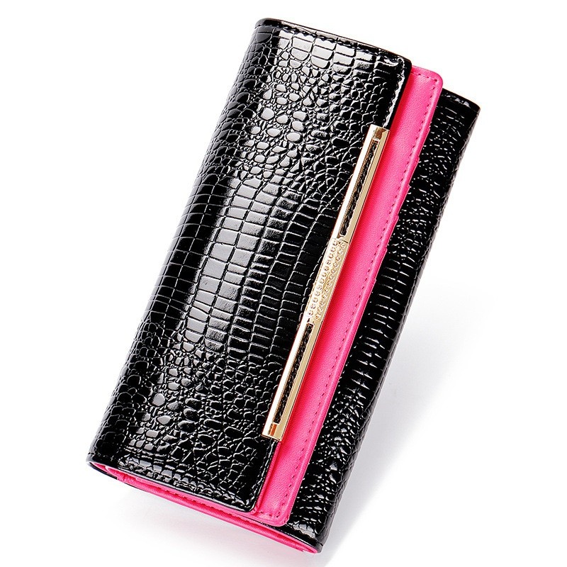 Card Holder Ladies Leather Wallet Alligator Pattern Woman Split Leather Purse 2026 New Luxury