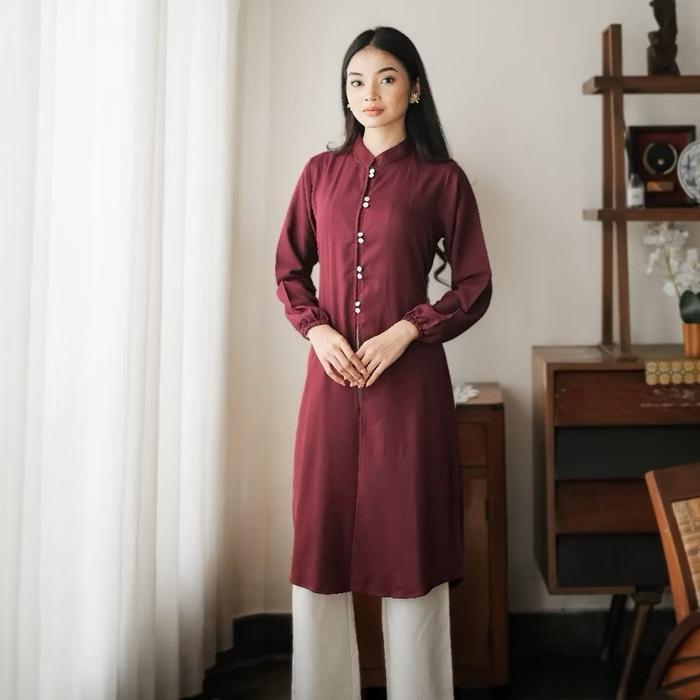 Mayla Tunik Panjang Wanita Bahan Rayon Twill Premium