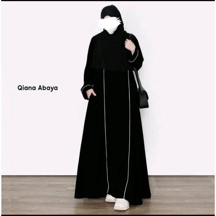 Qiana Abaya Gamis Abaya Hitam Terbaru 2024 Ukuran S M L XL Gamis Remaja dan Dewasa Kekinian Nisa