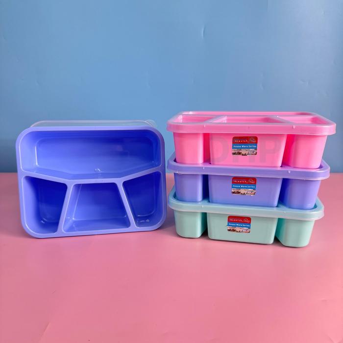 [ALX] Lunch Box OSHIN Kotak Bekal Anak Sekat 4 Kotak Makan Tempat Catering Kantoran BPA Free Food