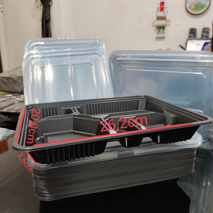 Mika Bento Sekat 5 + Tutup / Kotak Makan Plastik Bento Box / Lunch Box