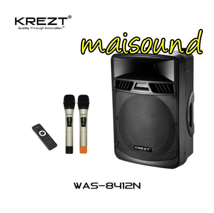SPEAKER PORTABLE KREZT WAS 8412N 12 INCH BLUETOOTH KREZT 8412 N MIC