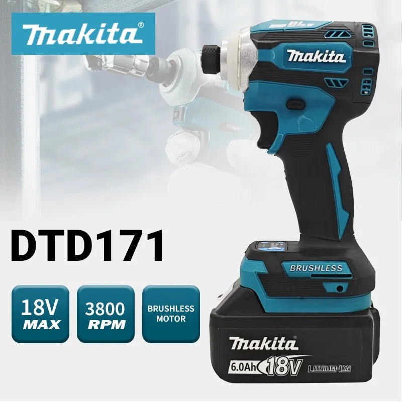 Makita Original DTD171 18v Impact Driver Cordless Brushless Electric Screwdriver Rechargable Drill