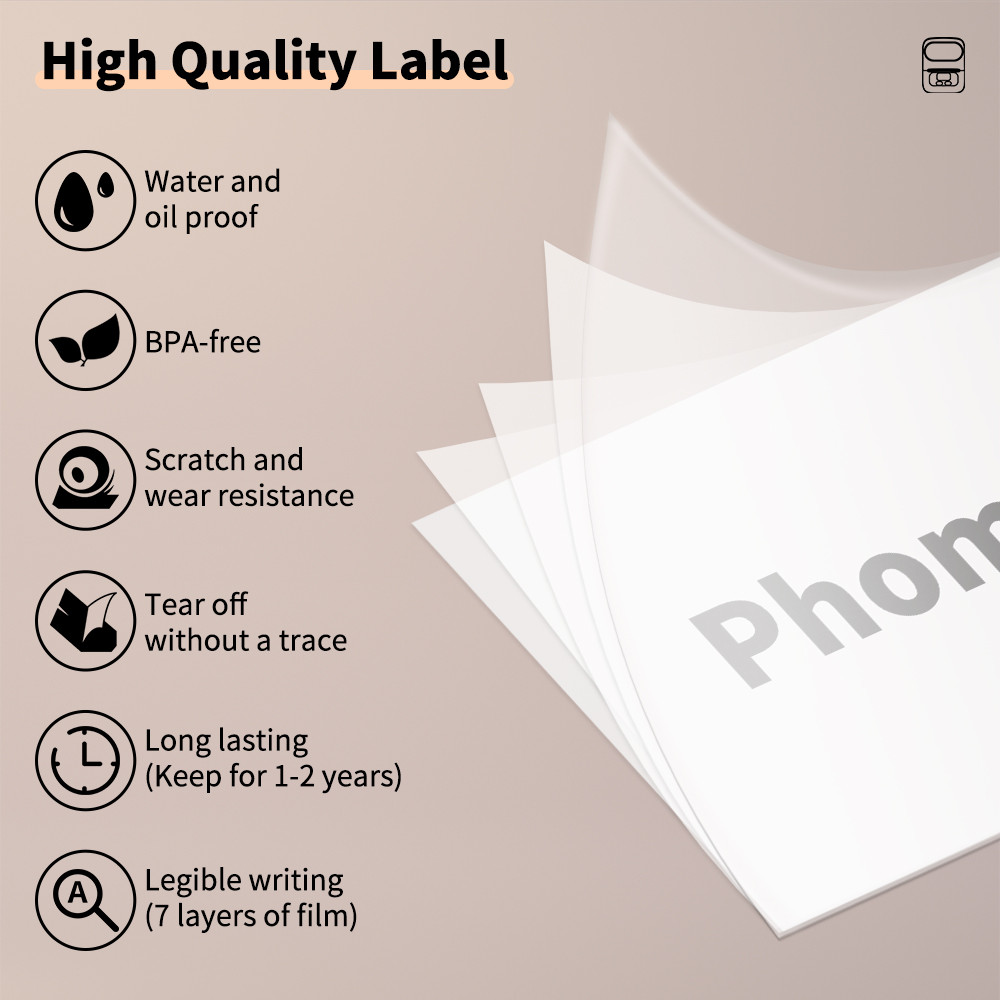 LABEL PRINTER PHOMEMO M110 MINI PRINTER PORTABLE THERMAL LABEL PRINTER STICKERS POCKET LABELING