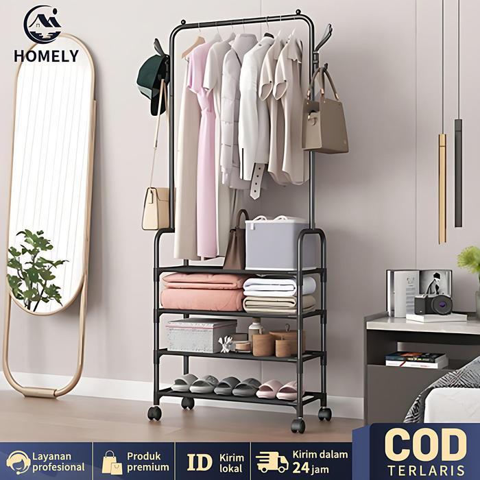Informa - Rak Gantungan Baju Rak Susun Serbaguna Stand Hanger Gantungan Baju Topi Minimalis Rak