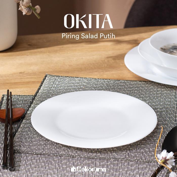 Dekoruma OKITA Piring Salad Putih / Piring Makan / Dinner Plate 20cm