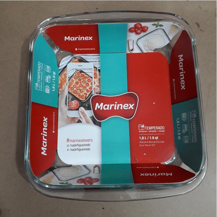 Loyang Piring Kaca Marinex 22Cm Segi Empat 1.8L Pyrex Pirex Microwave